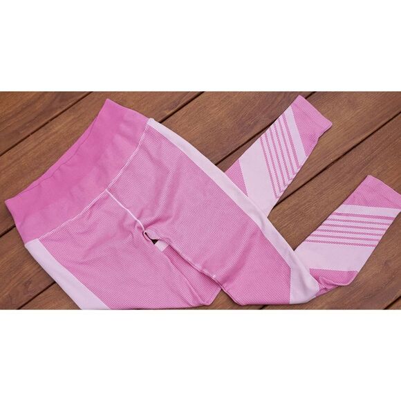 NWOT NUX PINK TWO TONED COMPRESSION HIGH WAISTED LEGGINGS SIZE LARGE - Picture 3 of 7